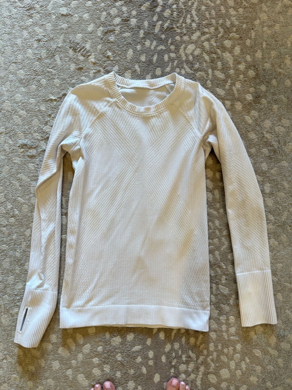 lululemon athletica Cream Long-Sleeve Textured Crew
